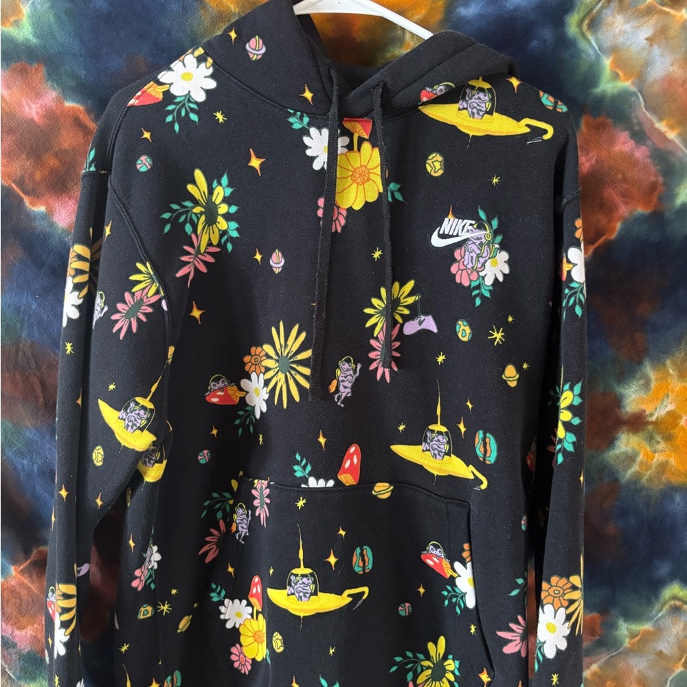 Nike Black Floral Graphic Hoodie